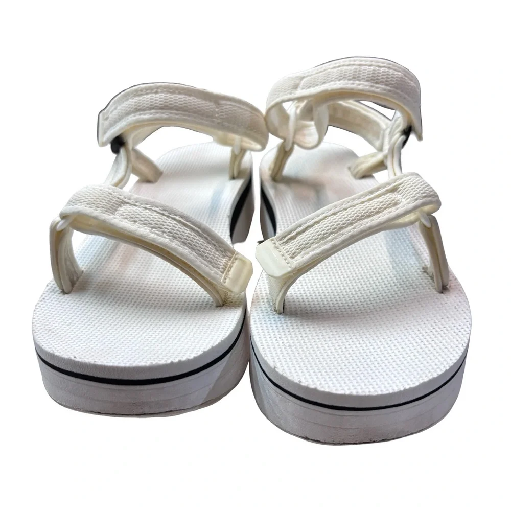 Teva Women's Flatform Universal Mesh Print Platform Sandal White Sz 10